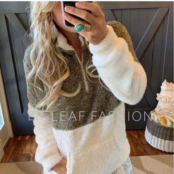 ❗️Sold Out❗️Cozy Sherpa Half Zip Jacket - Picture 7 of 7